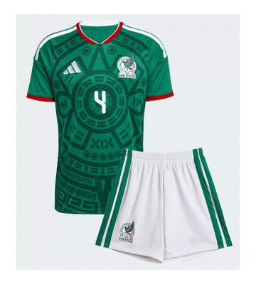Mexico Edson Alvarez #4 Hjemmebanetrøje Børn VM 2026 Kortærmet (+ Korte bukser)